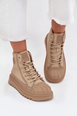 Aukštos moteriškos „BIG STAR“ sportbačiai su pašiltinimu OO274A356 Beige