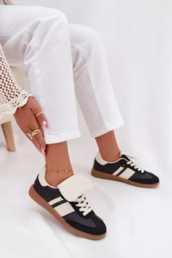 Žemakulniai moteriški kedai su atverčiamu liežuvėliu, juodi Ardira