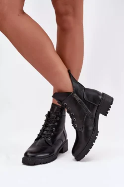 Vinceza 58609 Moteriški juodi aulinukai su bloku ir pašiltinimu