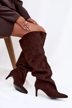 Moterų aukštakulniai aulinukai, įsispiriami, šokoladiniai Mavilla