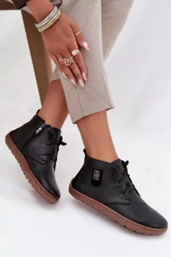 Moteriški odiniai batai Zazoo 30072 Black su dekoratyviniu elementu