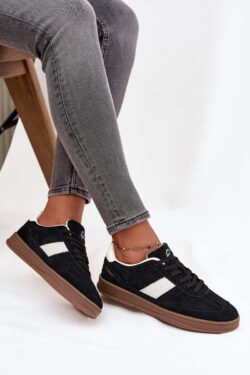 Moteriški "Vinceza" 14029 zomšiniai sportbačiai, juodi