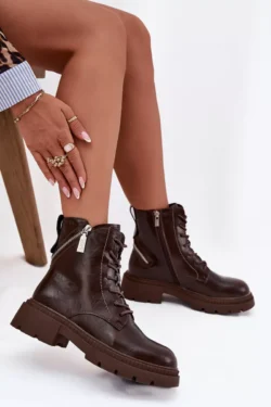 Odos moteriški darbo batai su pamušalu „Big Star“ SS274453 rudi