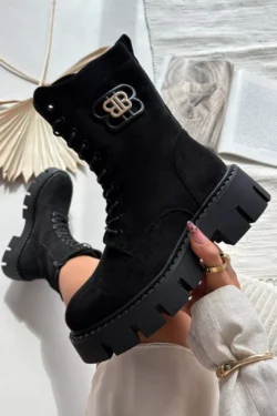 Izolti darbiniai batai moterims su dekoracija juodi Melisse