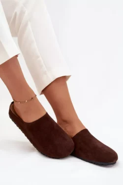 Moteriškos šlepetės ant platformos šokoladinės Sylviane