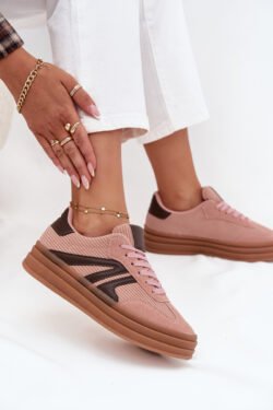 Kordoiroviniai moteriški "Skye" platforminiai sportbačiai, rožiniai