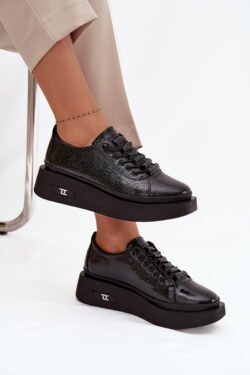 Lakinės odos platforminiai moteriški batai Artiker 57C2041 Juodi