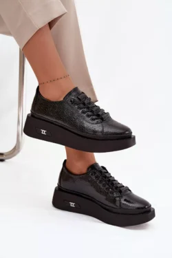 Lakinės odos platforminiai moteriški batai Artiker 57C2041 Juodi