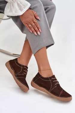 Odainiai moteriški "mokasinai" su siuvinėjimo meno dirbiniu 57C2114 Brūnos spalvos