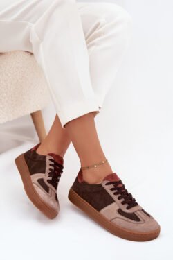 Odinė zomšinė „barefoot“ tipo sportinė avalynė moterims Zazoo N1277 Ruda