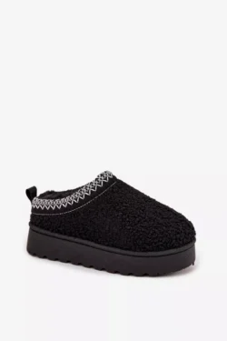 Vaikų ir jaunimo sniego batai su avikailiu, juodi, Selathiel