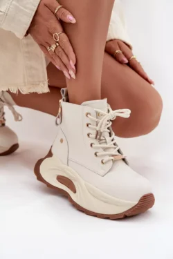 Oda Šilti Moteriški Aulinukai Ant Platformos GOE SS2N4300 Šviesiai Smėlio Spalvos