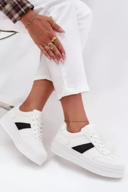 Moteriški balto platformos Elvessia sportbačiai