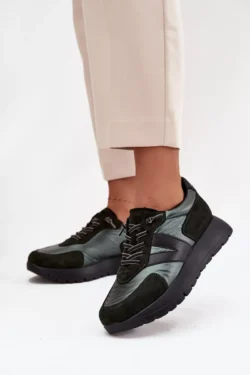 Moteriški sportbačiai ant platformos Vinceza 58561 Tamsiai žali