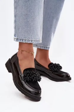 Moterims patentuotos odos loaferiai S.Barski HY52-369B juodi