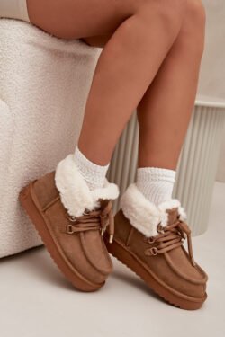 Moteriški sniego batai iš natūralaus zomšo D.Franklin DFSH375006 Camel