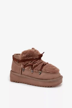 Vaikiški jaunimo sniego batai su kailiu DFranklin DFSH370011 Ruda