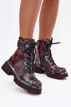 Odinės darbo batai moteriški Maciejka 07072-23 Bordo