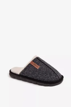 Vyriškos šlepetės su šiltu kailiu Juodos Darielle