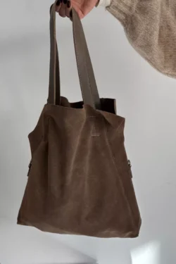 Samaninė rankinė "Shopper" tamsiai smėlio spalvos Miraya