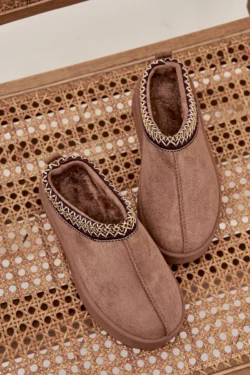 Vaiku ir jaunimo sniego batai su siuvinėjimu ant platformos Khaki Jolisse