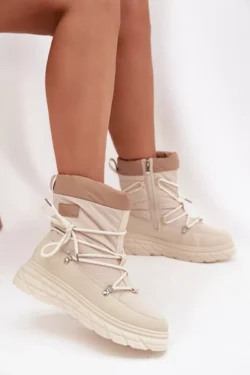 Moteriški sniego batai su užtrauktuku Lee Cooper LCJ 25 44 3931 Beige Moteriški sniego batai