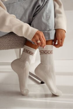 Moteriškos kojinės Pólfrotte UNIQUE Seamless MOON Ecru