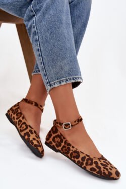 Moteriškos balerinos su dirželiu ir sagtimi Panterka Janelor