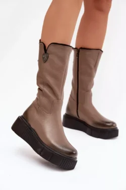 Zazoo 70121 Odos Moteriški Batai Su Vilna Tamsiai smėlio spalvos