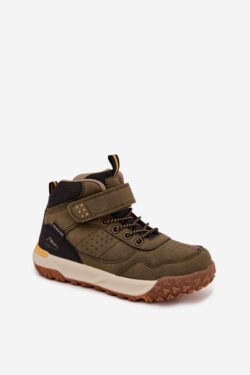 Vaikiški trekingo batai su velcro tamsiai žali Pavisse
