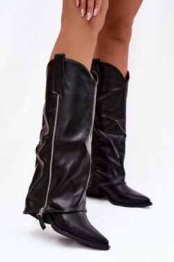 Aukštakulniai "Cowboy" batai pagaminti iš ekoodos, juodi Palira