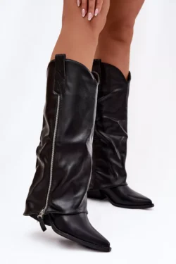 Aukštakulniai "Cowboy" batai pagaminti iš ekoodos, juodi Palira