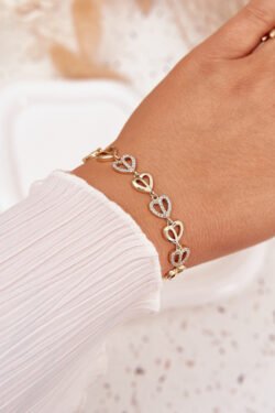 Chirurginio plieno apyrankė su kubiniu cirkoniu, paauksuota