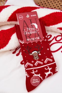 Vyriškos Kalėdinės Kojinės Raudonos su elniais