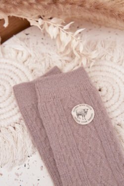 Moteriškos vilnos pilkos kojinės