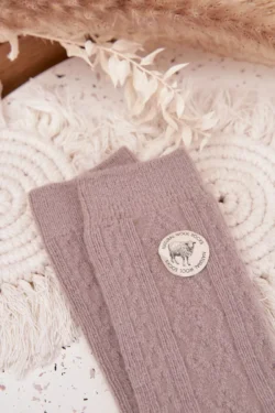 Moteriškos vilnos pilkos kojinės