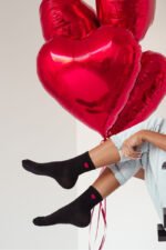 Moteriškos kojinės „Small Heart“ juodos