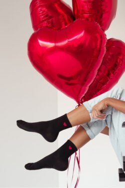 Moteriškos kojinės „Small Heart“ juodos