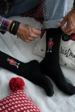 Vyriškos kojinės "Bear In Sweater" juodos