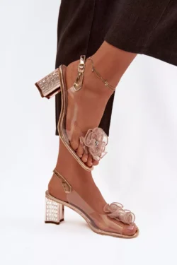 Basutės su papuošimu D&A MR52-238 rožinio aukso spalvos