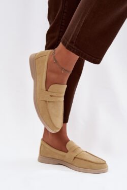 Moteriški mokasinai iš ekologinio zomšo geltonos spalvos Renelia