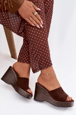 Moteriški bateliai su platformine pėda Šokoladinė Ravelia