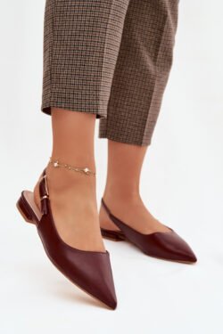 Iverelle Burgundy balerinos su aukso sagtimi