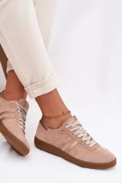 Zazoo N1068 Suede Low moteriški sportiniai bateliai, purvinai rožiniai