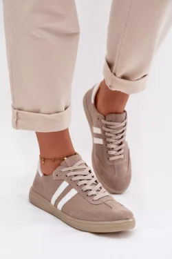 Zazoo N1068 odiniai moteriški sportiniai bateliai, tamsiai smėlio spalvos