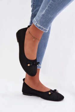 Juodos balerinos su kaspinu Amelivra