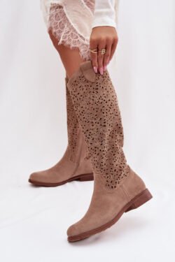 Moteriški akyti plokščiapadžiai batai S.Barski HY61-8023 smėlio spalvos