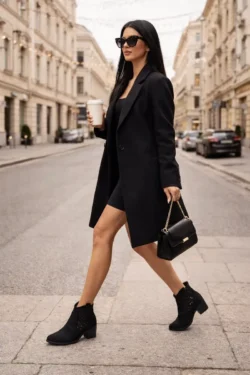 Moteriški perforuoti kaubojų batai su kulnu S.Barski HY61-8012 Juodi