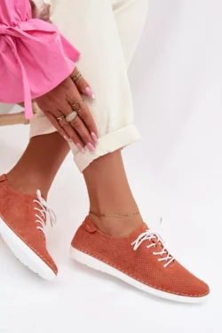 Moteriški suede loafers S.Barski LR61-7080 Oranžiniai