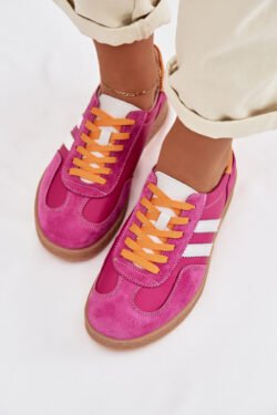 Odiniai moteriški sportiniai bateliai LR61-7059 Fuksija